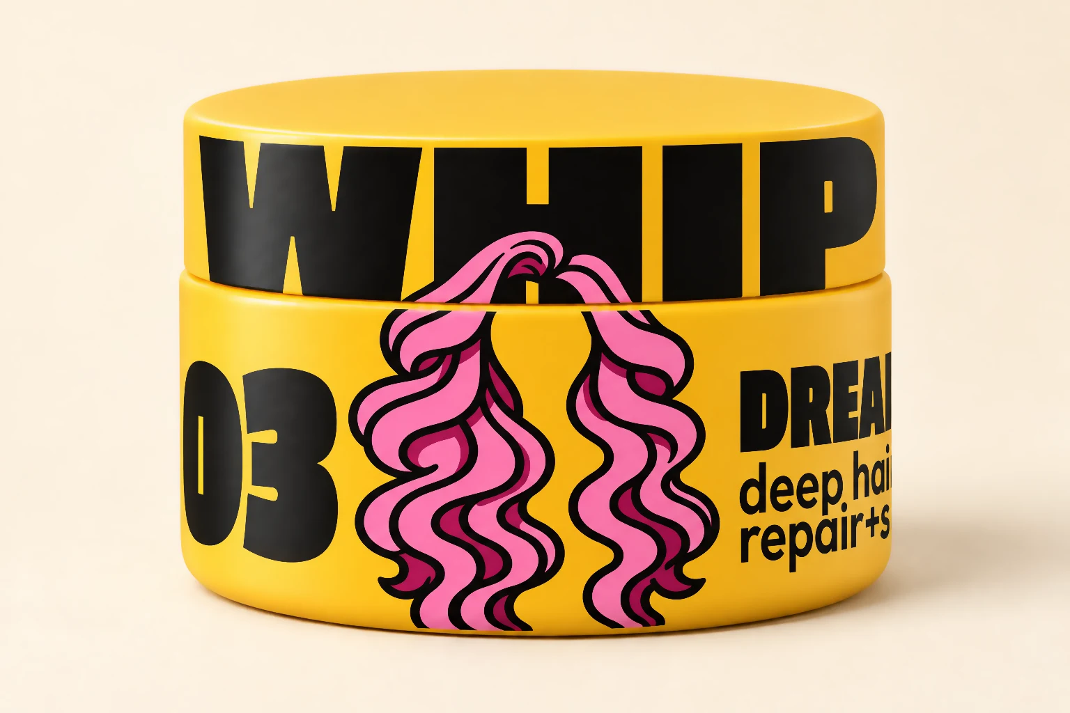 dream cream hair mask jar in amber